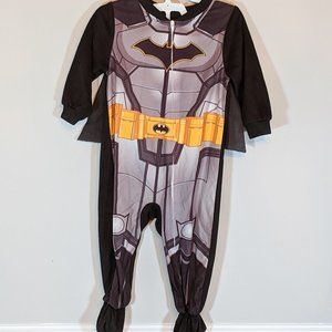 Batman Bat Signal Footed Pajamas with Cape 18 month Black